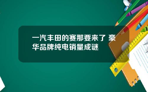 一汽丰田的赛那要来了 豪华品牌纯电销量成谜