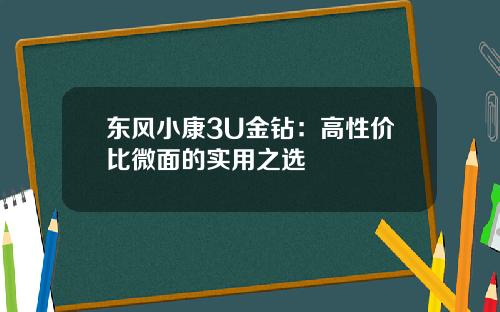 东风小康3U金钻：高性价比微面的实用之选