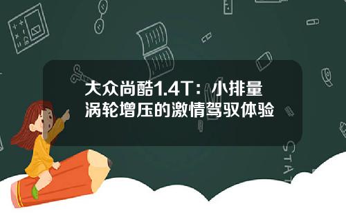 大众尚酷1.4T：小排量涡轮增压的激情驾驭体验