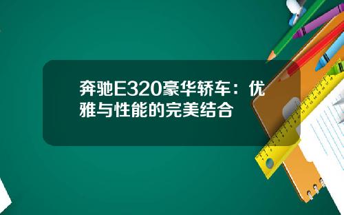 奔驰E320豪华轿车：优雅与性能的完美结合