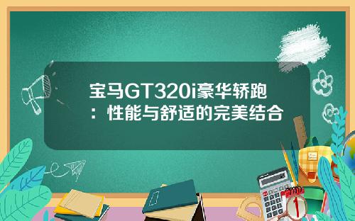 宝马GT320i豪华轿跑：性能与舒适的完美结合