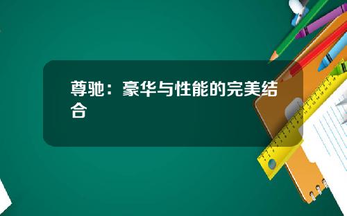 尊驰：豪华与性能的完美结合