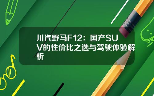 川汽野马F12：国产SUV的性价比之选与驾驶体验解析