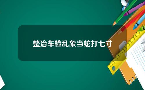 整治车检乱象当蛇打七寸
