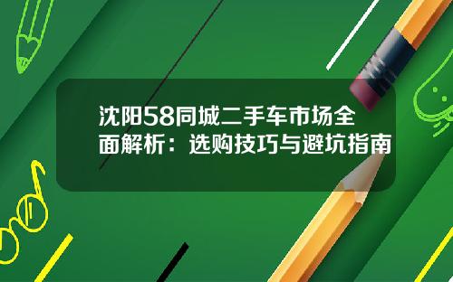 沈阳58同城二手车市场全面解析：选购技巧与避坑指南