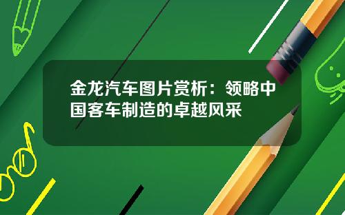 金龙汽车图片赏析：领略中国客车制造的卓越风采