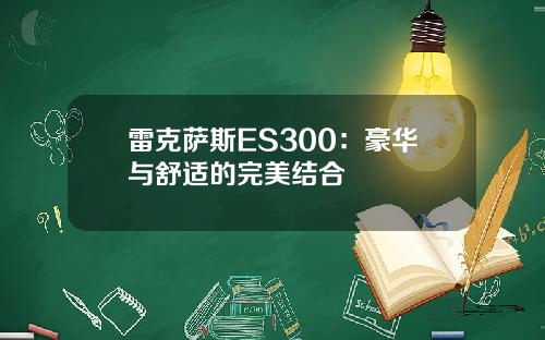 雷克萨斯ES300：豪华与舒适的完美结合