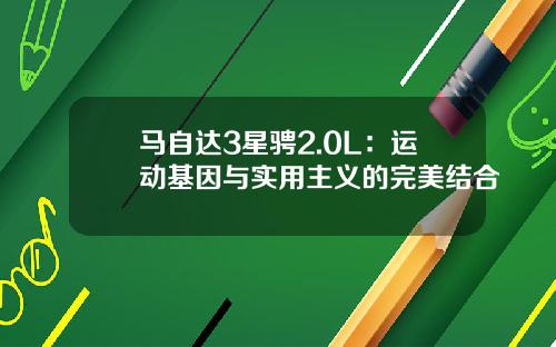 马自达3星骋2.0L：运动基因与实用主义的完美结合