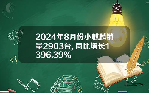 2024年8月份小麒麟销量2903台, 同比增长1396.39%