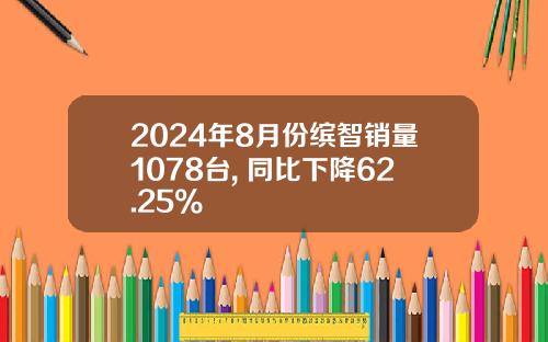 2024年8月份缤智销量1078台, 同比下降62.25%