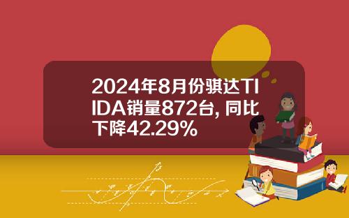 2024年8月份骐达TIIDA销量872台, 同比下降42.29%